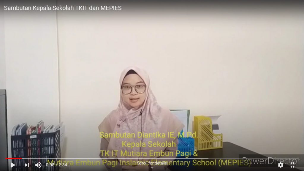 Sambutan Kepala Sekolah Mutiara Embun Pagi